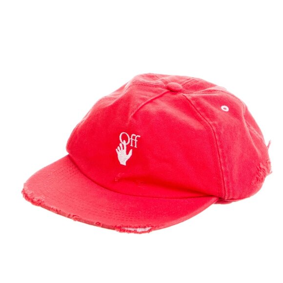 OFF-WHITE Red Distressed Baseball Cap One Size NWT